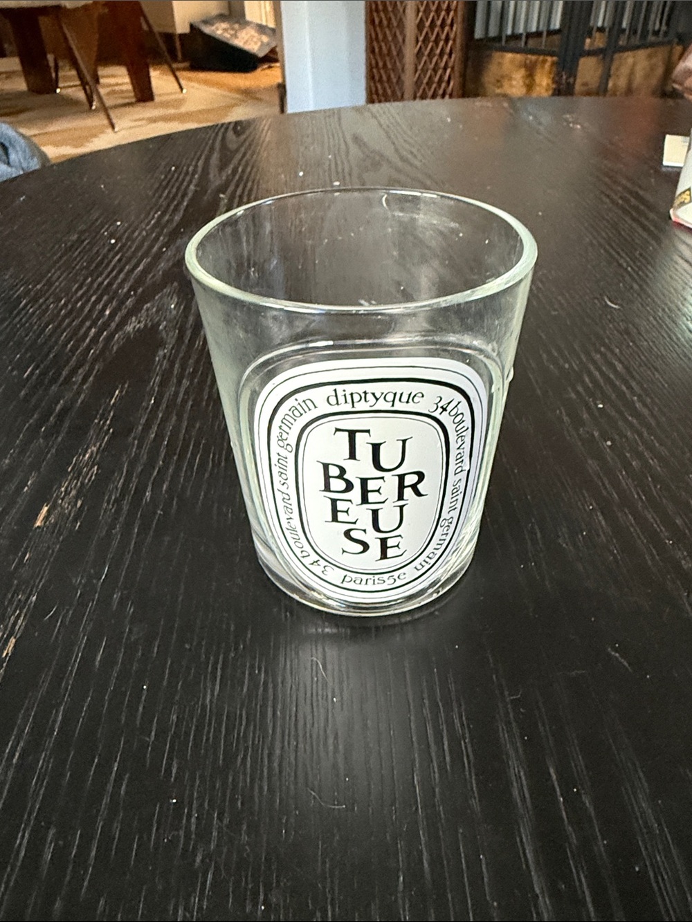 diptyque Clear Tubereuse Glass Candle Holder